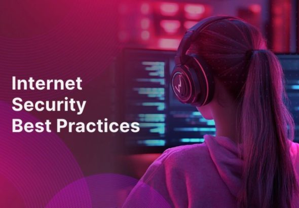 Illustration of enhancing internet security with best practices and safe browsing.