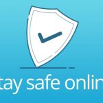 California user browsing internet safely with security shield, antivirus protection, and private browsing on laptop.