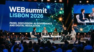Panel discussion on AI governance and digital regulation at Web Summit Lisbon 2026