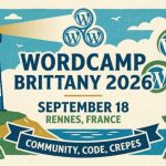 WordCamp Brittany 2026 event poster with September 18 date in Rennes France