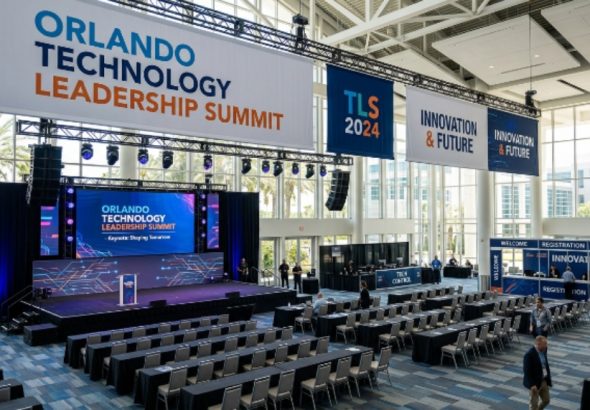 Orlando conference hall set up for a technology leadership summit