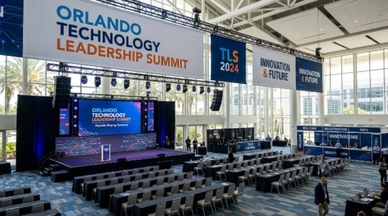 Orlando conference hall set up for a technology leadership summit