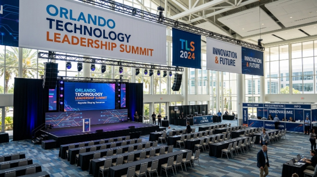 Orlando conference hall set up for a technology leadership summit
