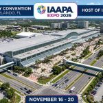 Aerial view of the Orange County Convention Center in Orlando, Florida, host of IAAPA Expo 2026 from November 16 to 20