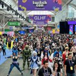 Crowds of fans and cosplayers exploring the TwitchCon San Diego 2026 convention floor at the San Diego Convention Center